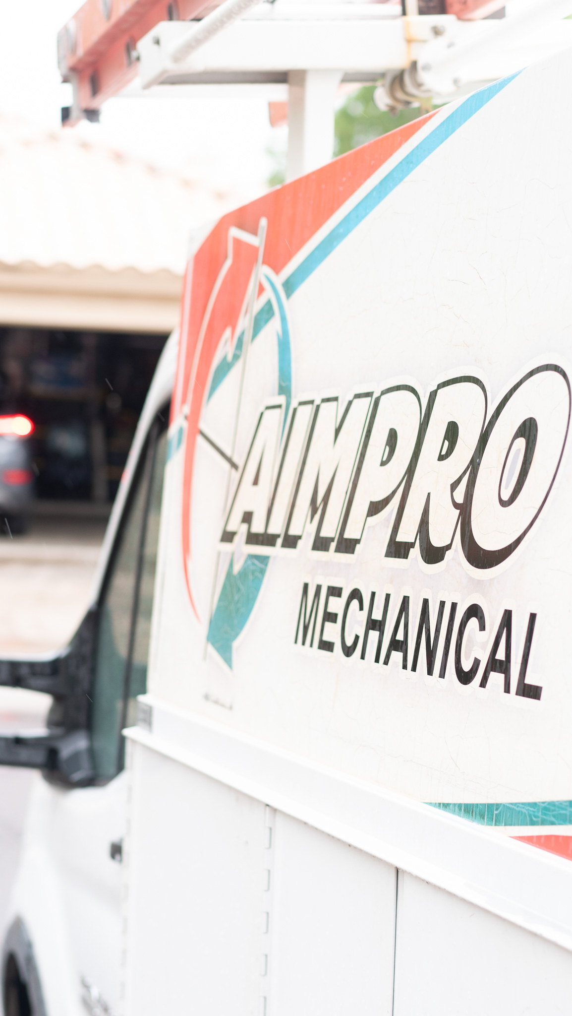 AimPro Air branded HVAC service van
