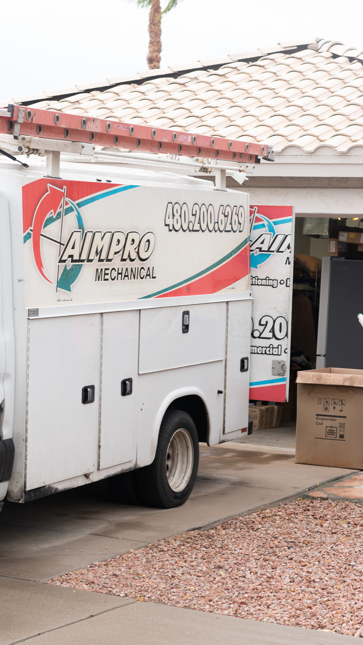 AimPro Air service van equipped for residential HVAC work